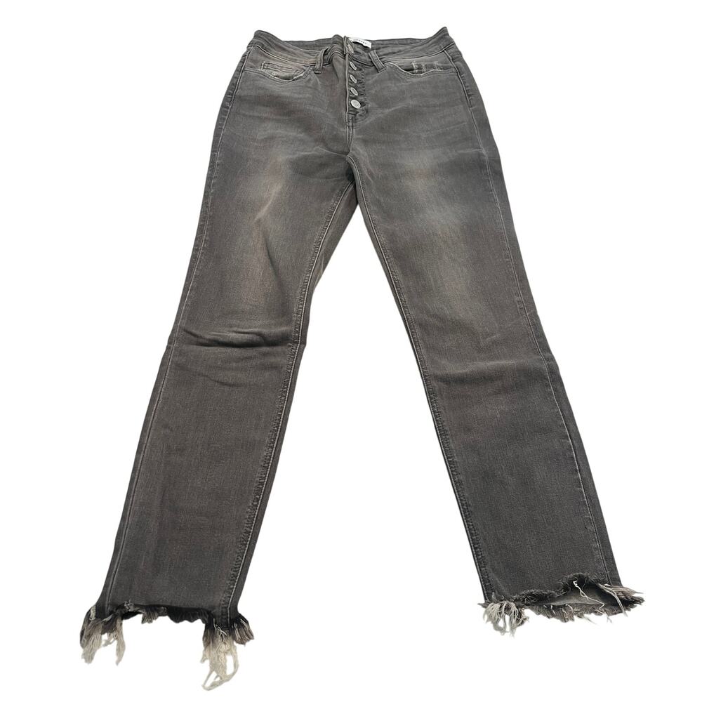 M1-19 FLYING MONKEY Women's Jeans Raw Hem Black Size 28